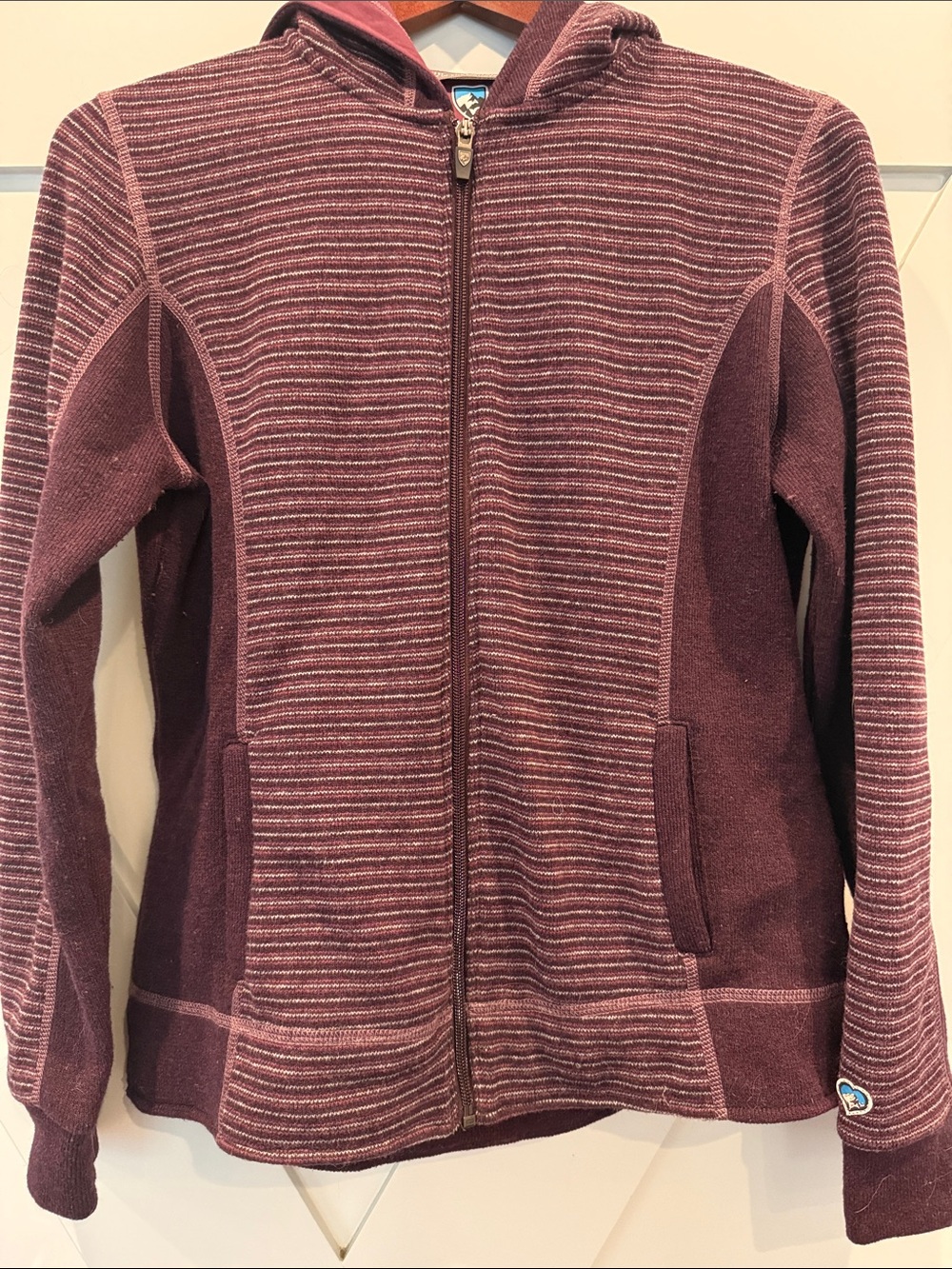 Kuhl Plum and Heathered Plum Zip-Up Bomber Hoodie
